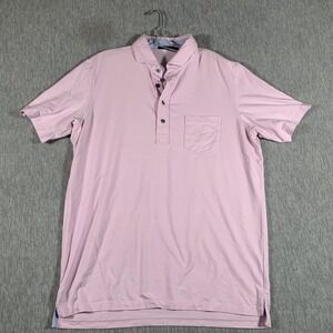 Greyson Polo Shirt Mens Large Pink Pima Cotton Modal Stretch Golf Performance